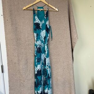 LOFT Floral Maxi-Dress in Teal